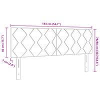 Testata LED  Design Rombi Marrone Scuro 144 cm Tessuto
