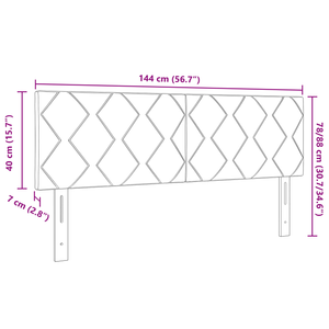 Testata LED  Design Rombi Marrone Scuro 144 cm Tessuto