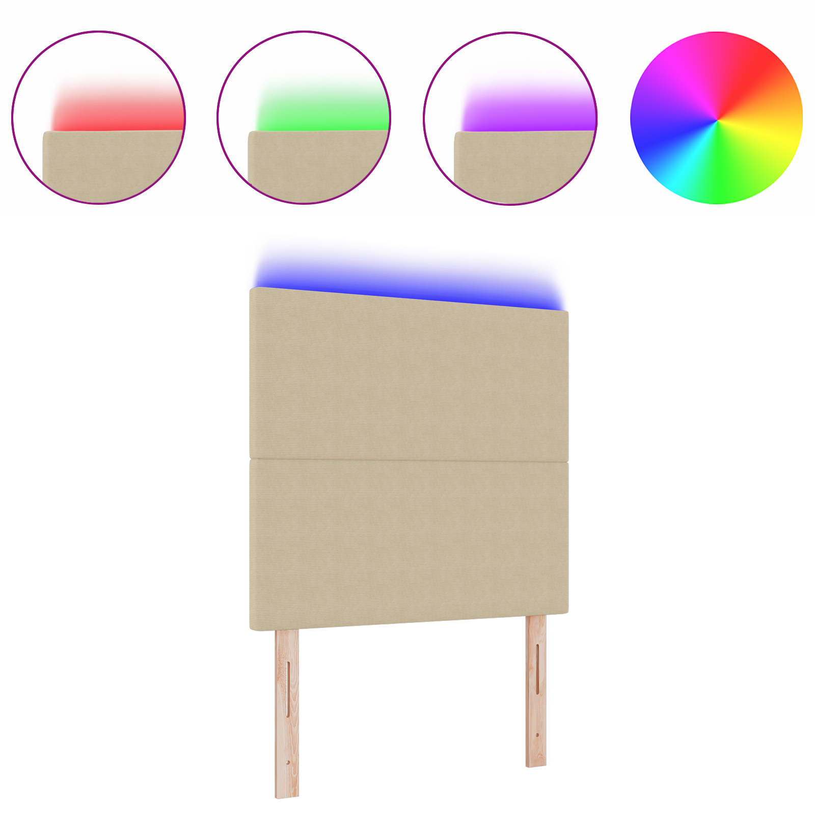 Luce per Testiera a LED Verde Grigio 100 cm in Tessuto Corduroy