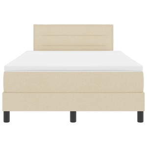 Letto con Rete a Molle e Materasso Crema 120x190 cm Tessuto