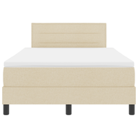 Letto con rete a molla e materasso crema 120x200 cm tessuto