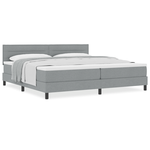 Letto Box Spring con Materasso Grigio Chiaro 200x200 cm Tessuto