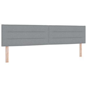Letto Box Spring con Materasso Grigio Chiaro 200x200 cm Tessuto