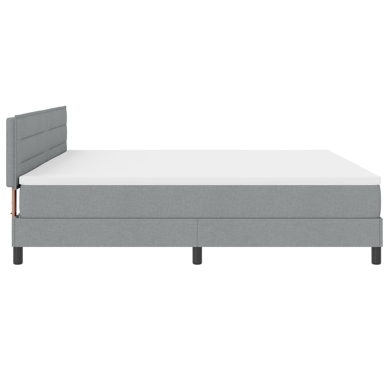 Letto Box Spring con Materasso Grigio Chiaro 200x200 cm Tessuto
