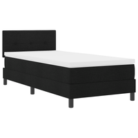 Letto a Molle con Materasso Nero 90x190 cm Tessuto