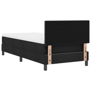 Letto a Molle con Materasso Nero 90x190 cm Tessuto