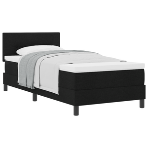 Letto a Molle con Materasso Nero 90x190 cm Tessuto
