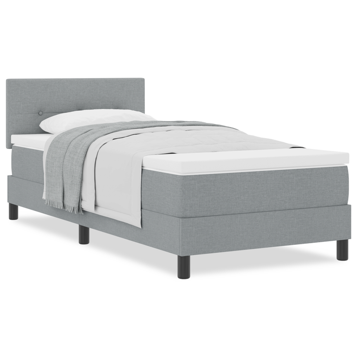 Letto a Contenitore con Materasso Grigio Chiaro 100x200 cm Stoffa