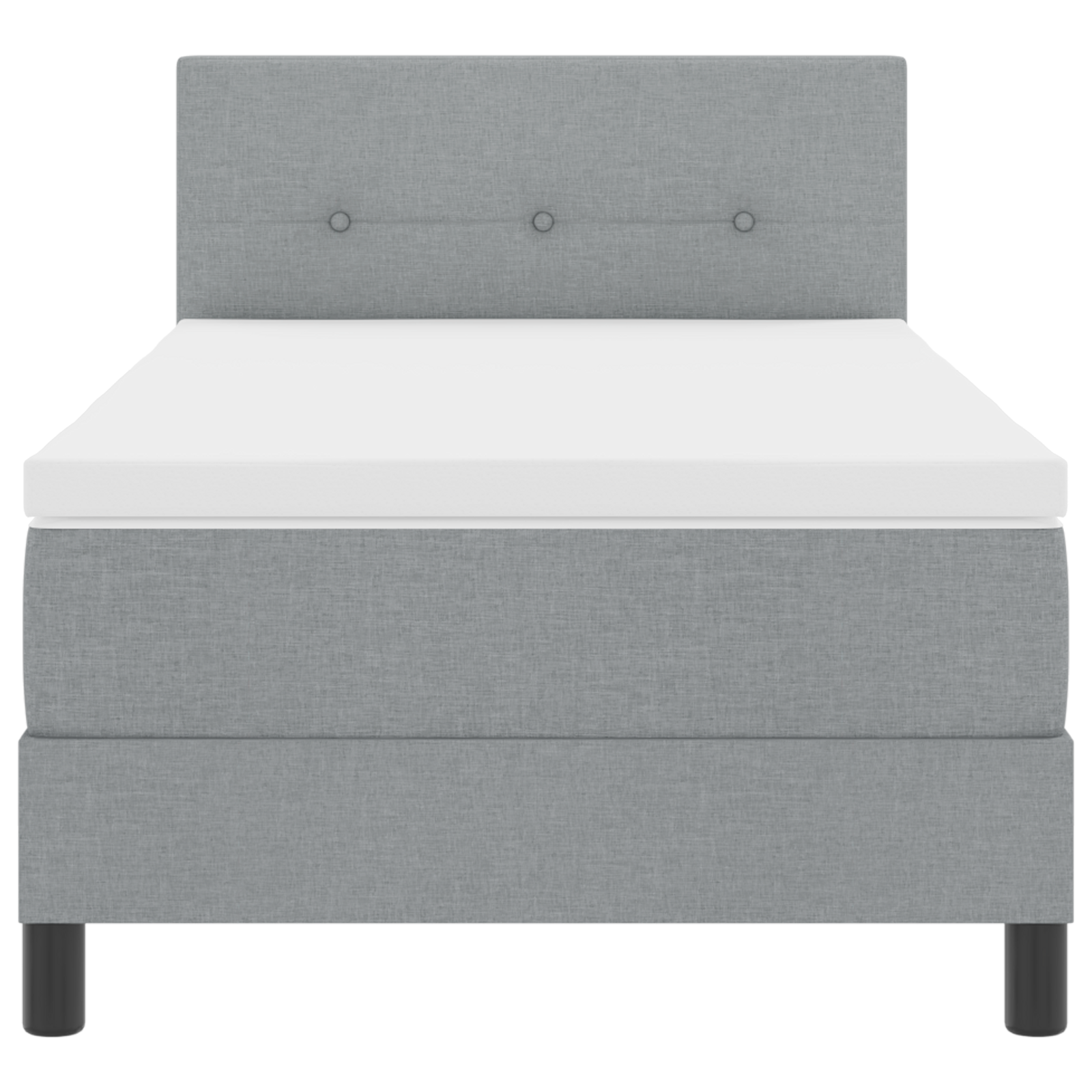 Letto a Contenitore con Materasso Grigio Chiaro 100x200 cm Stoffa