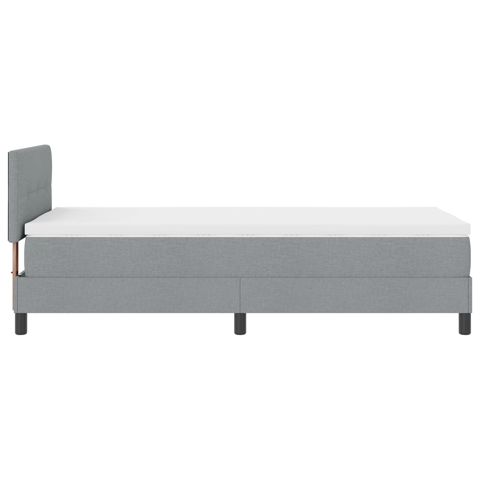 Letto a Contenitore con Materasso Grigio Chiaro 100x200 cm Stoffa