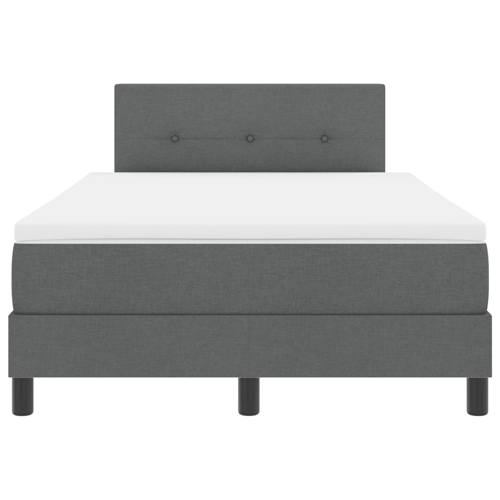 Letto Box Spring con Materasso grigio scuro 120x200 cm in tessuto