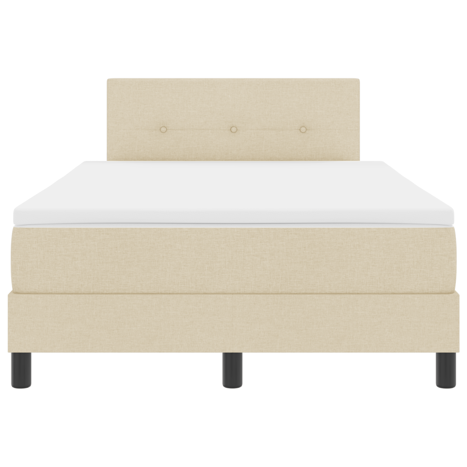 Letto Box Spring con Materasso Crema 120x200 cm Tessuto