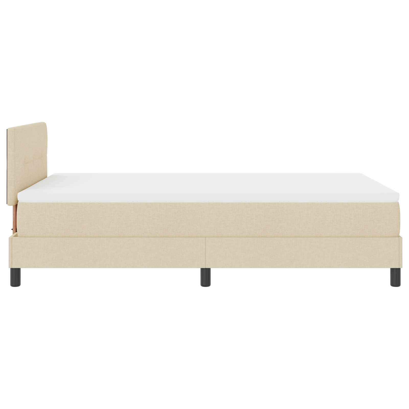Letto Box Spring con Materasso Crema 120x200 cm Tessuto