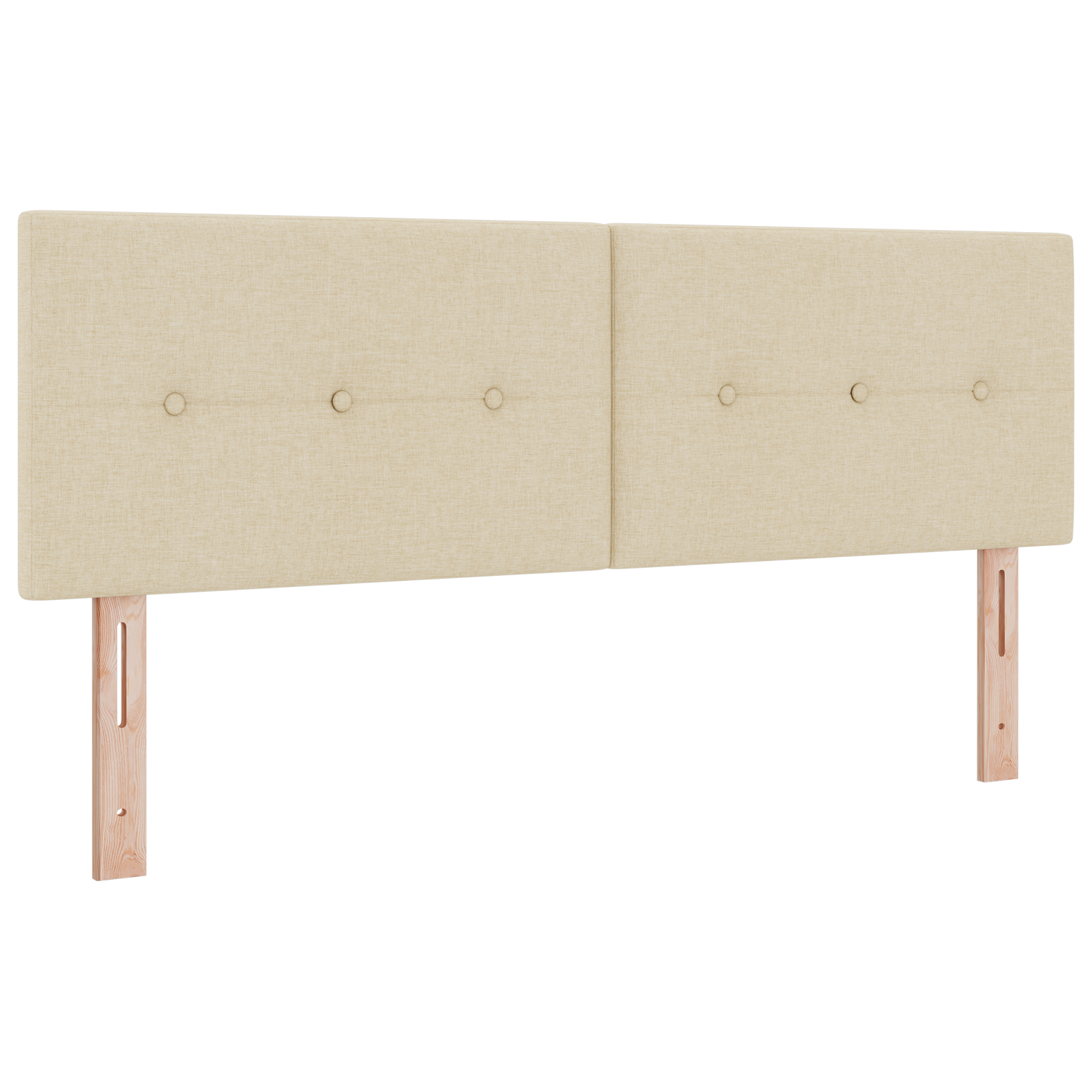 Letto con Rete a Molla e Materasso Crema 160x200 cm in Tessuto