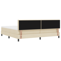 Letto con rete e materasso crema 200x200 cm tessuto