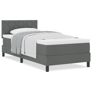 Letto a Molle con Materasso Grigio Scuro 90x190 cm Tessuto