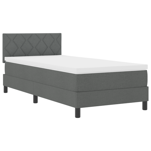 Letto a Molle con Materasso Grigio Scuro 90x190 cm Tessuto