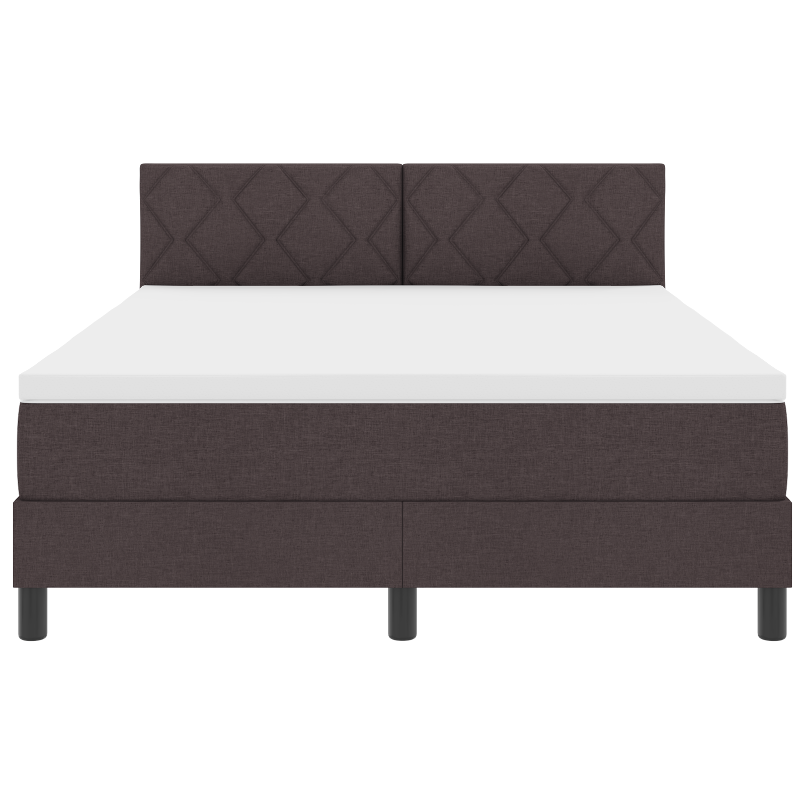 Letto con Box Spring e Materasso Marrone Scuro 140x200 cm Tessuto