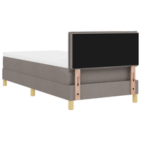 Letto con Box Spring con Materasso Tortora 90x190 cm Tessuto