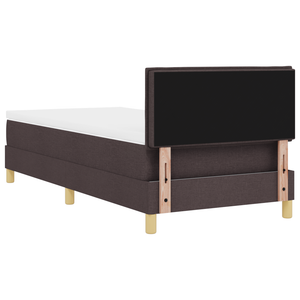 Letto con Box Spring e Materasso Marrone Scuro 90x200 cm in Tessuto