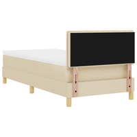 Letto Box Spring con Materasso Panna 100x200 cm Tessuto