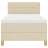 Letto Box Spring con Materasso Panna 100x200 cm Tessuto