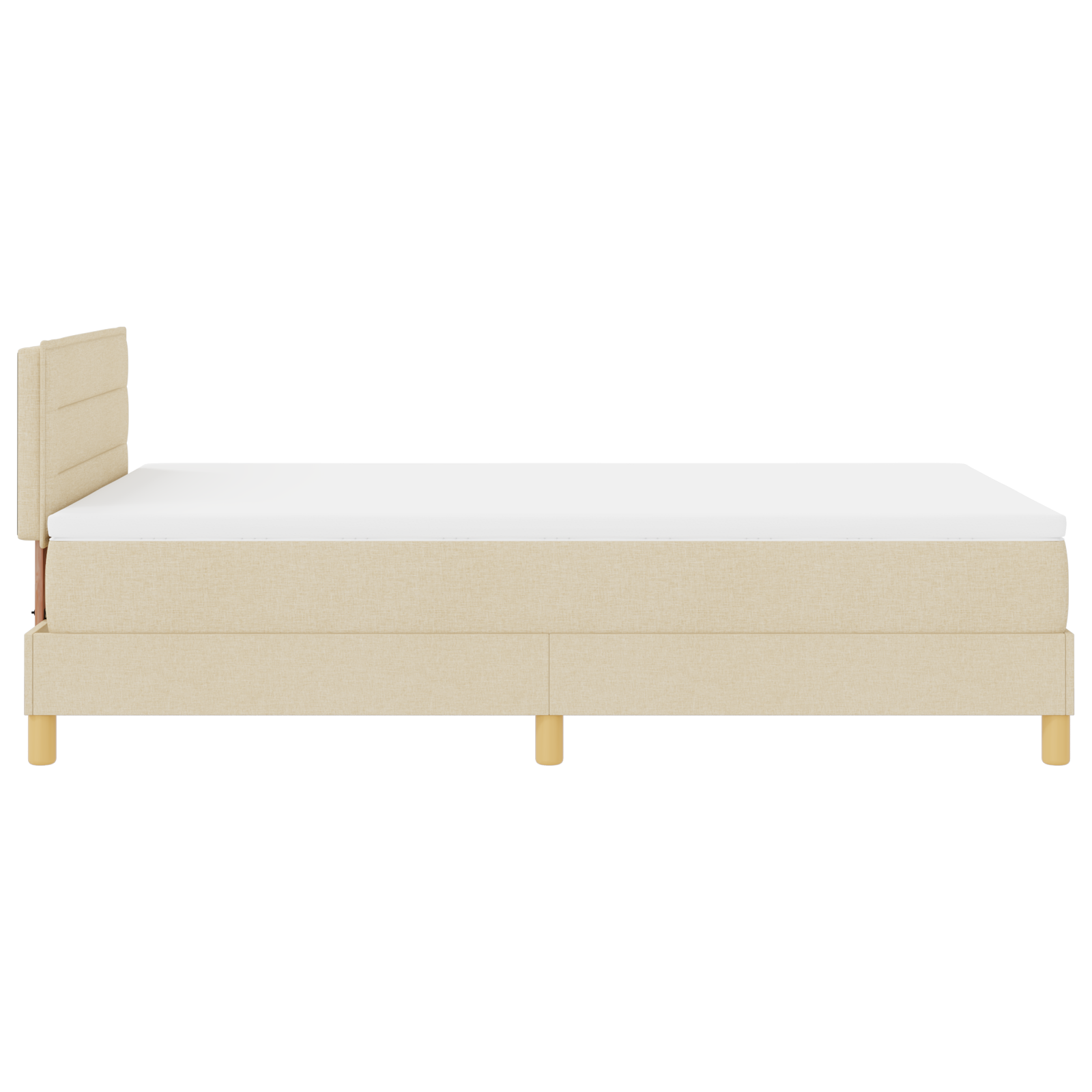 Letto con Box Spring e Materasso Crema 120x200 cm Tessuto
