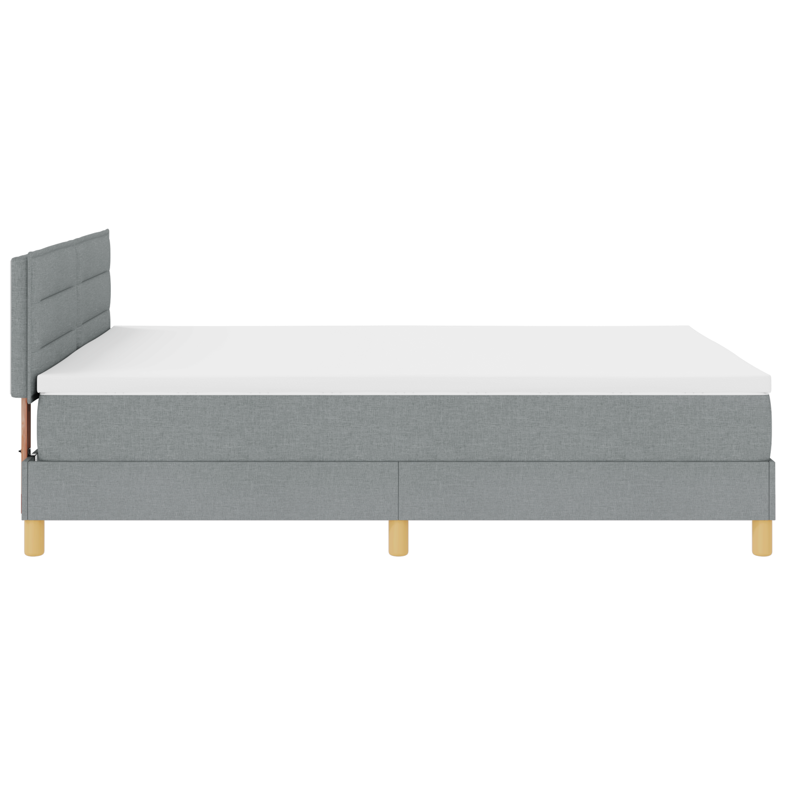 Letto a molle con materasso grigio chiaro 160x200 cm in tessuto