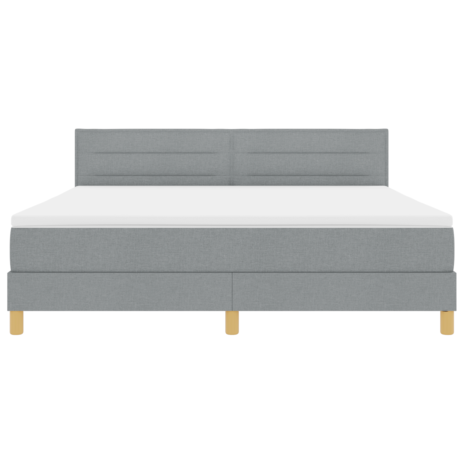Letto con Box Spring e Materasso Grigio Chiaro 180x200 cm in Tessuto