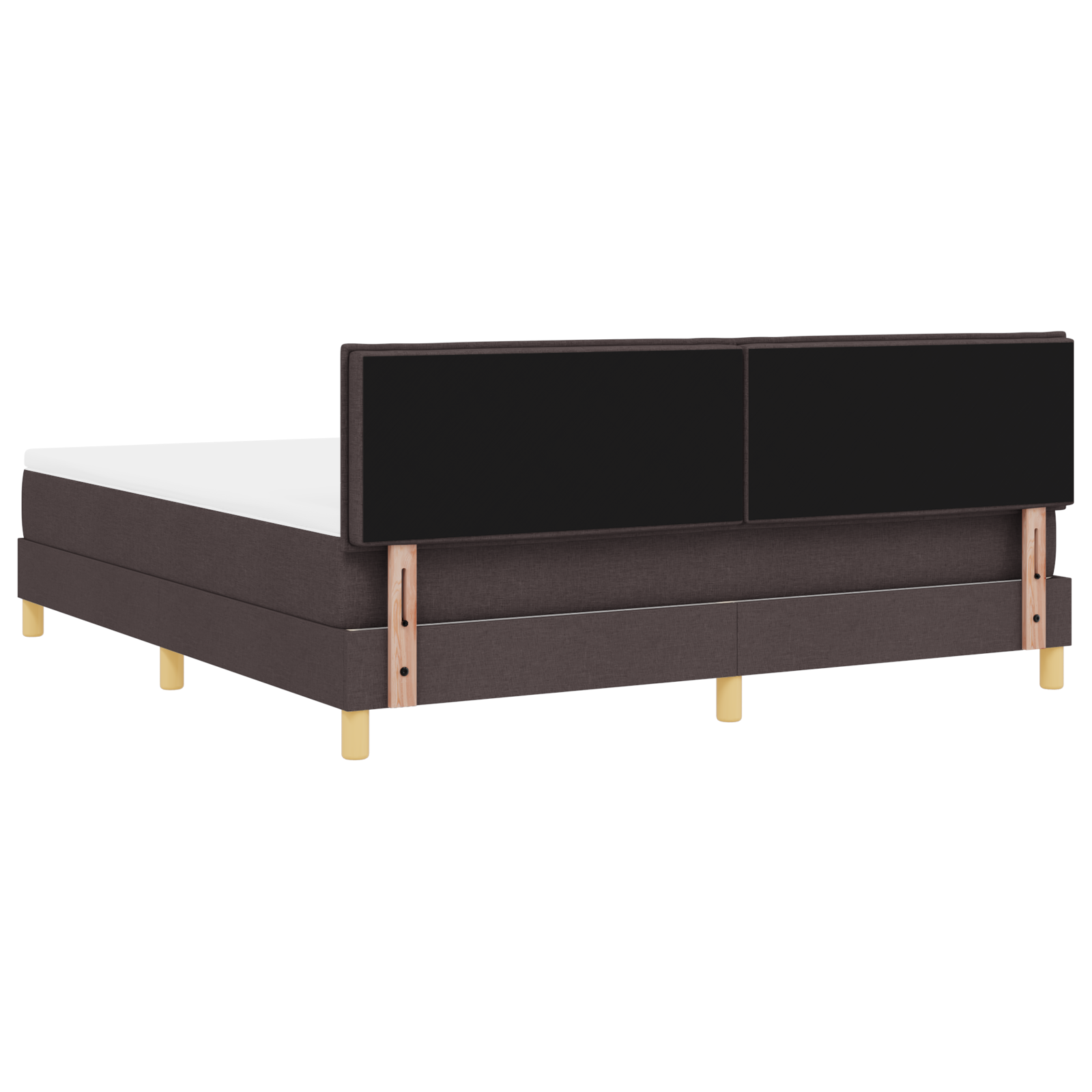 Letto Box Spring con Materasso Marrone Scuro 180x200 cm Tessuto