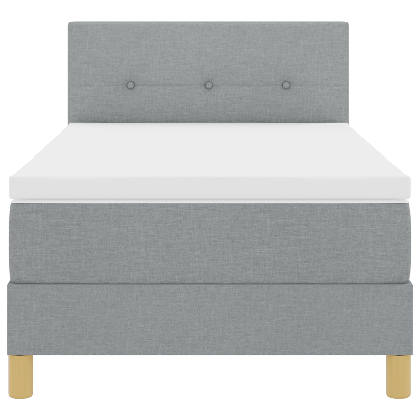 Letto con Box Spring con Materasso Grigio Chiaro 100x200 cm Tessuto