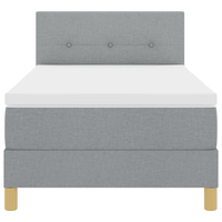 Letto con Box Spring con Materasso Grigio Chiaro 100x200 cm Tessuto