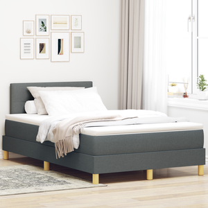 Letto con Box Spring e Materasso Grigio Scuro 120x200 cm Tessuto