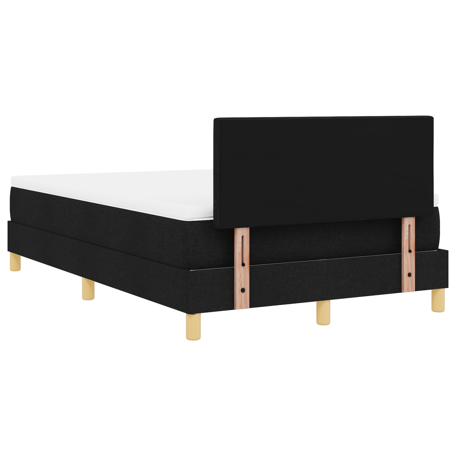 Letto a Box Spring con Materasso Nero 120x200 cm Tessuto