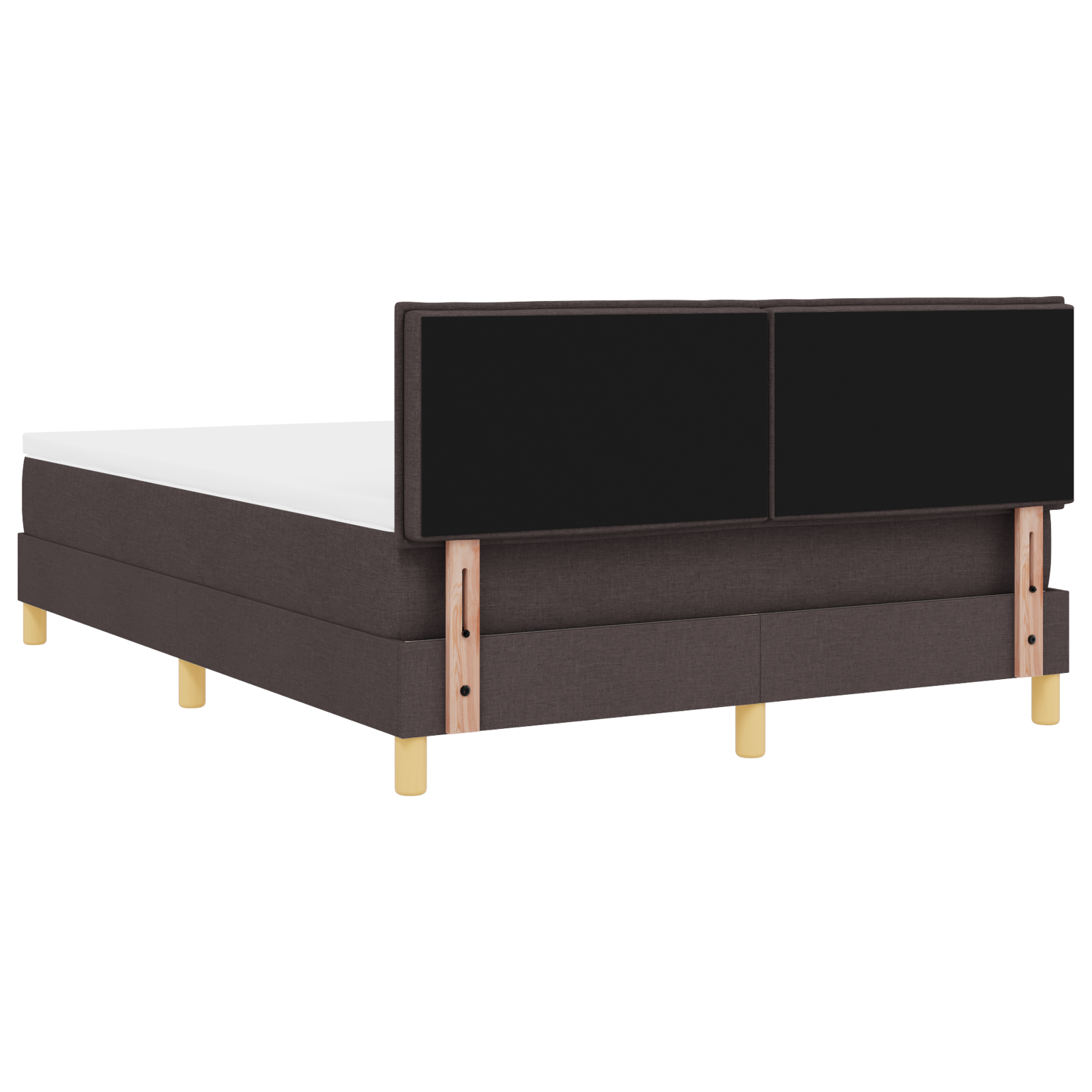 Letto con Box Spring e Materasso Marrone Scuro 140x190 cm Tessuto