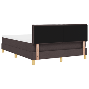Letto con Box Spring e Materasso Marrone Scuro 140x190 cm Tessuto