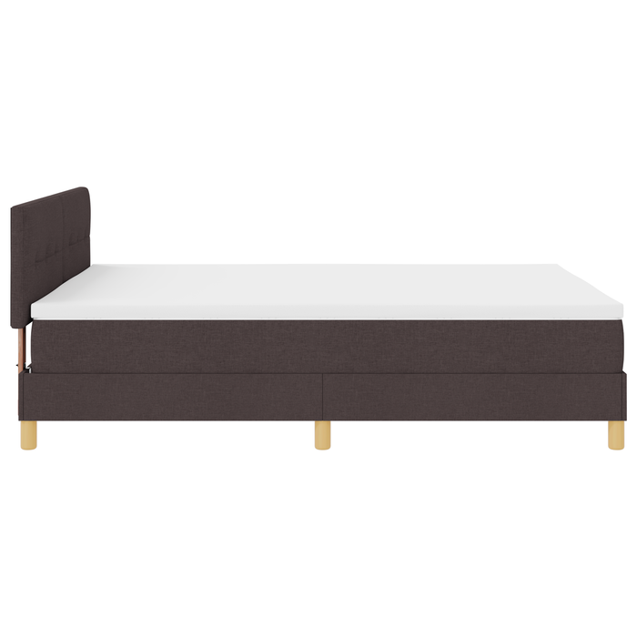 Letto con Box Spring e Materasso Marrone Scuro 140x190 cm Tessuto
