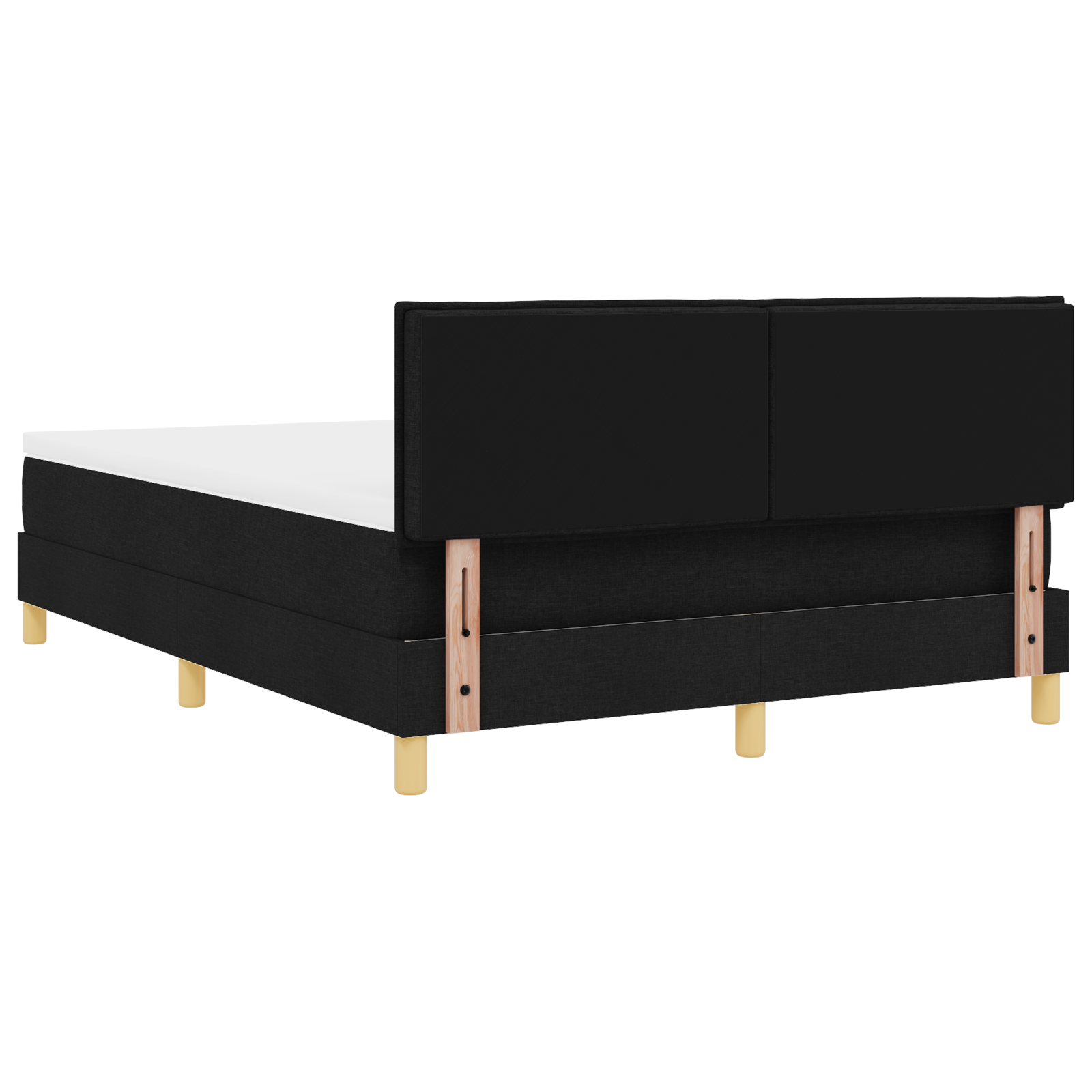 Letto con Box Spring e Materasso Nero 140x200 cm Tessuto