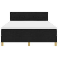 Letto con Box Spring e Materasso Nero 140x200 cm Tessuto