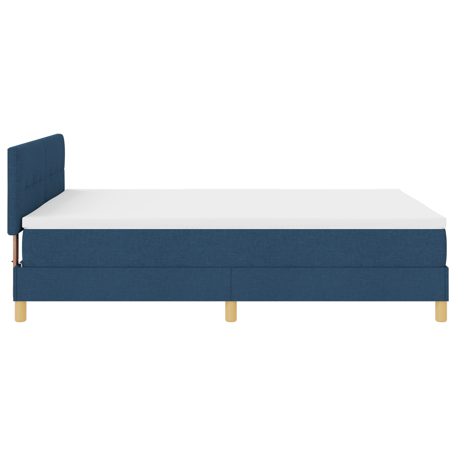 Letto Box Spring con Materasso Blu 140x200 cm Tessuto
