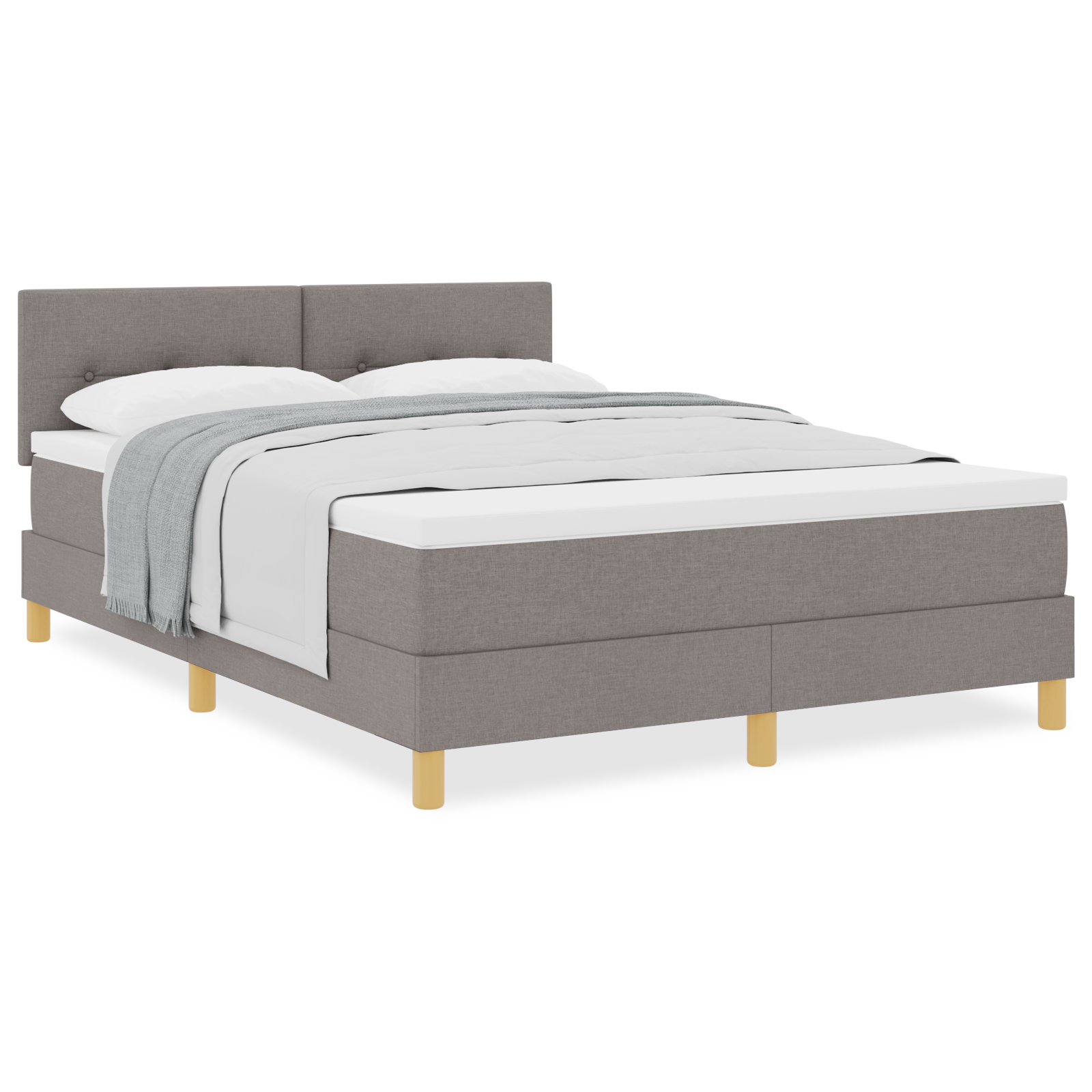 Letto a Castello con Materasso Tortora 160x200 cm Tessuto