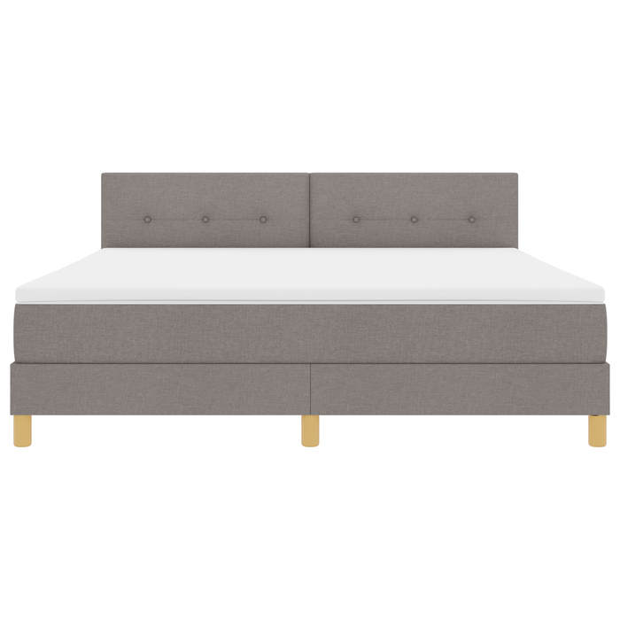 Letto Box Spring e Materasso Tortora 180x200 cm Tessuto