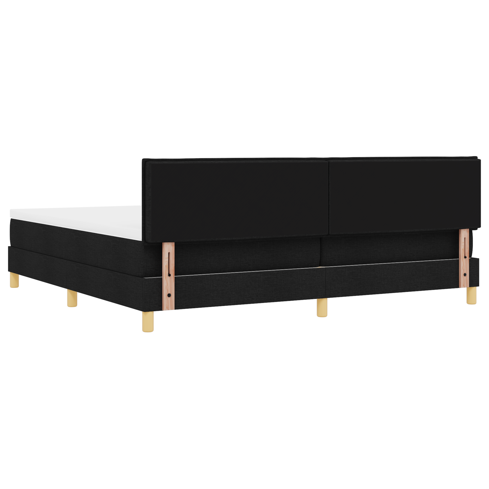 Letto con Box Spring e Materasso Nero 200x200 cm Tessuto