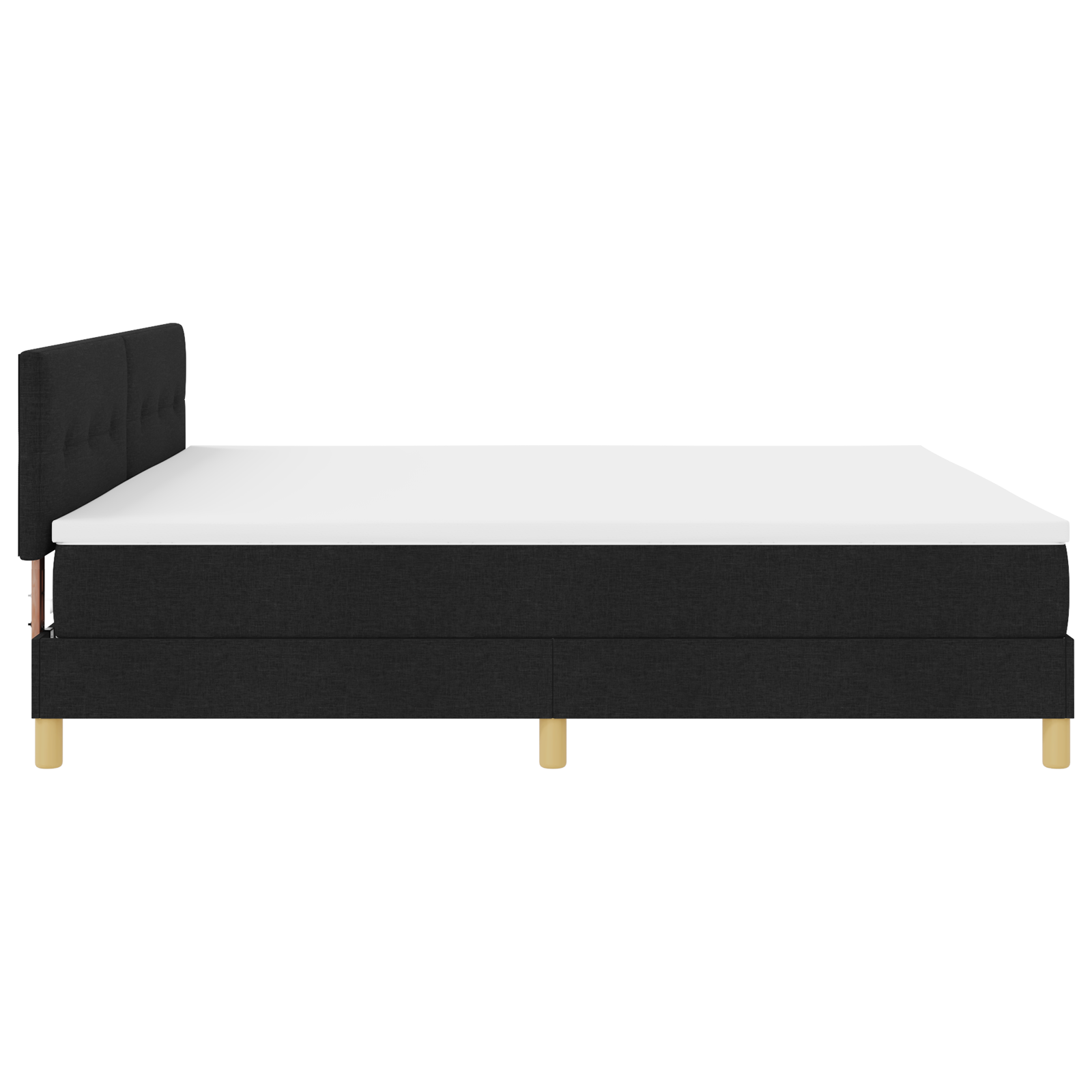 Letto con Box Spring e Materasso Nero 200x200 cm Tessuto