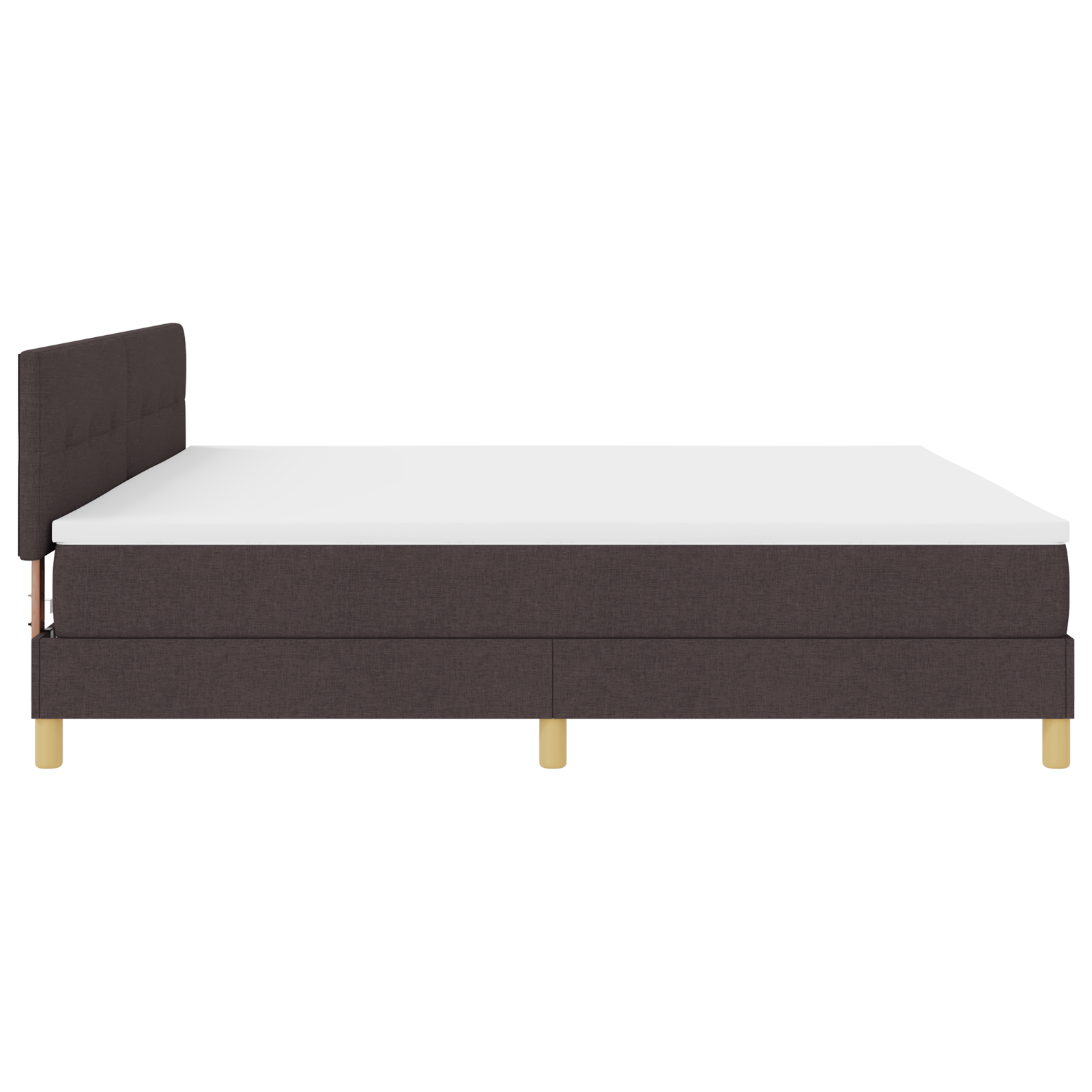 Letto Box Spring con Materasso Marrone Scuro 200x200 cm Tessuto