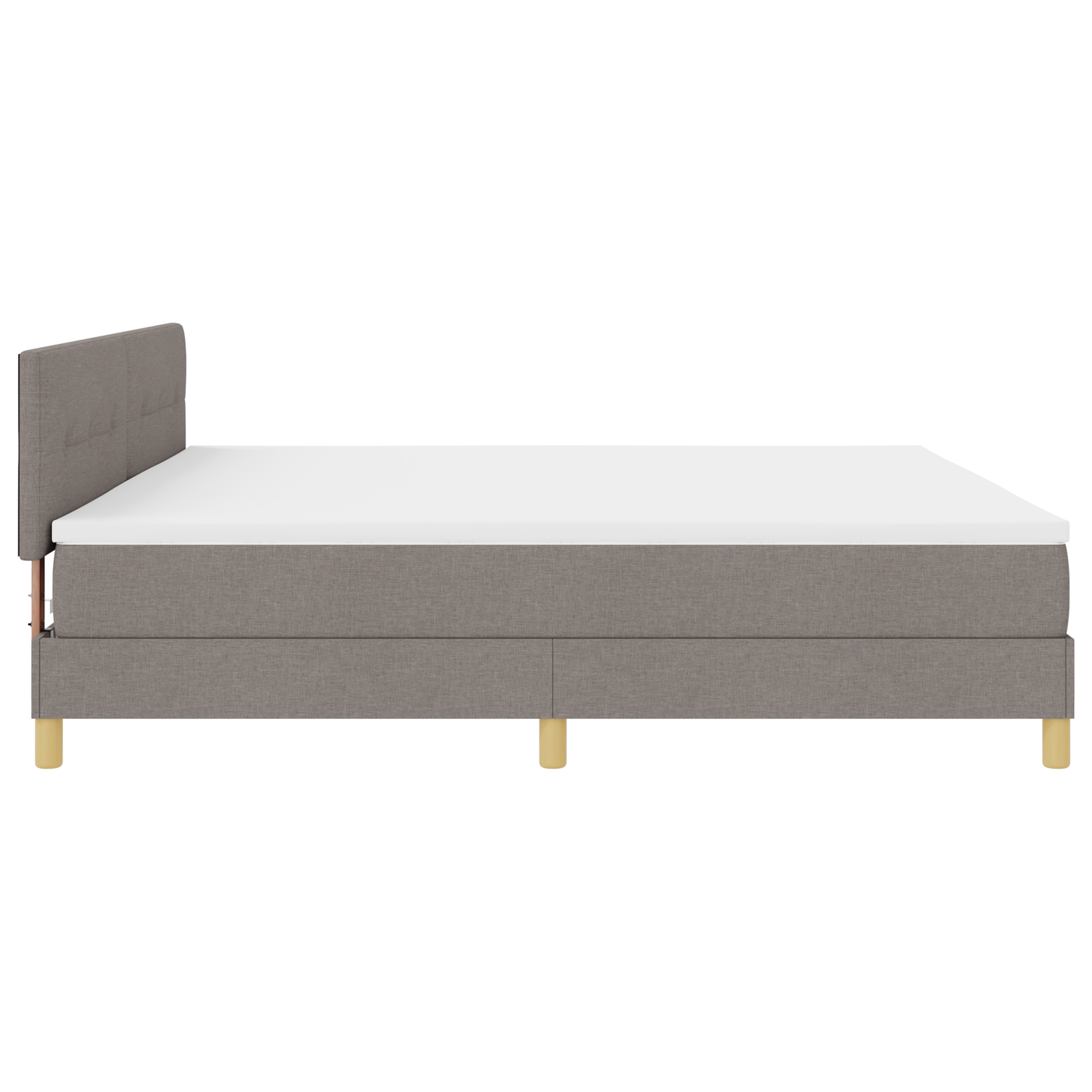 Letto con Box Spring Materasso Tortora 200x200 cm Tessuto