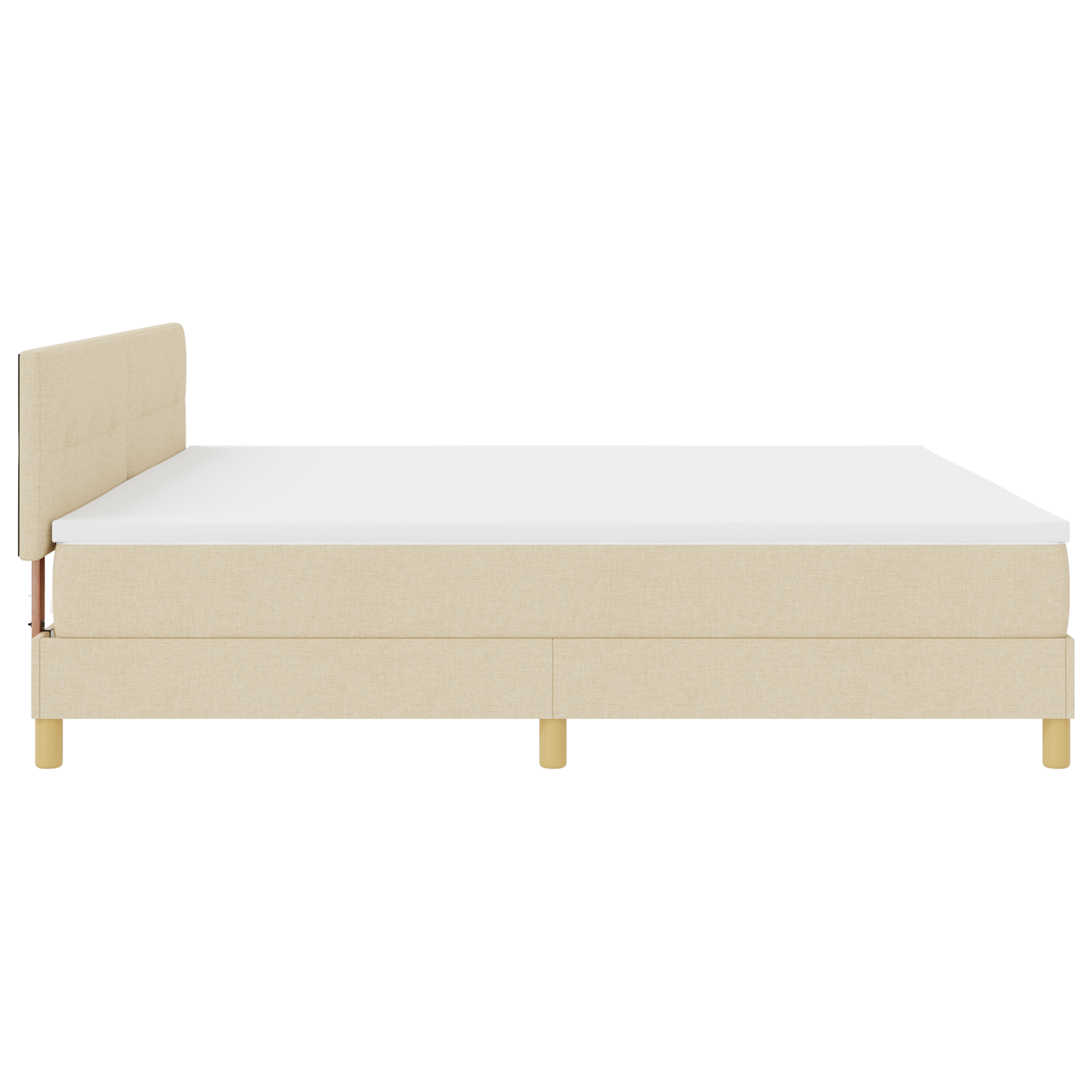 Letto Box Spring con Materasso Panna 200x200 cm Tessuto
