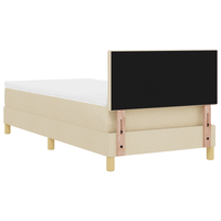 Letto a Molla con Materasso Panna 100x200 cm Tessuto