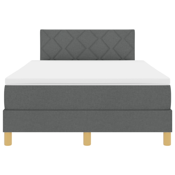 Letto Box Spring con Materasso Grigio Scuro 120x200 cm Tessuto