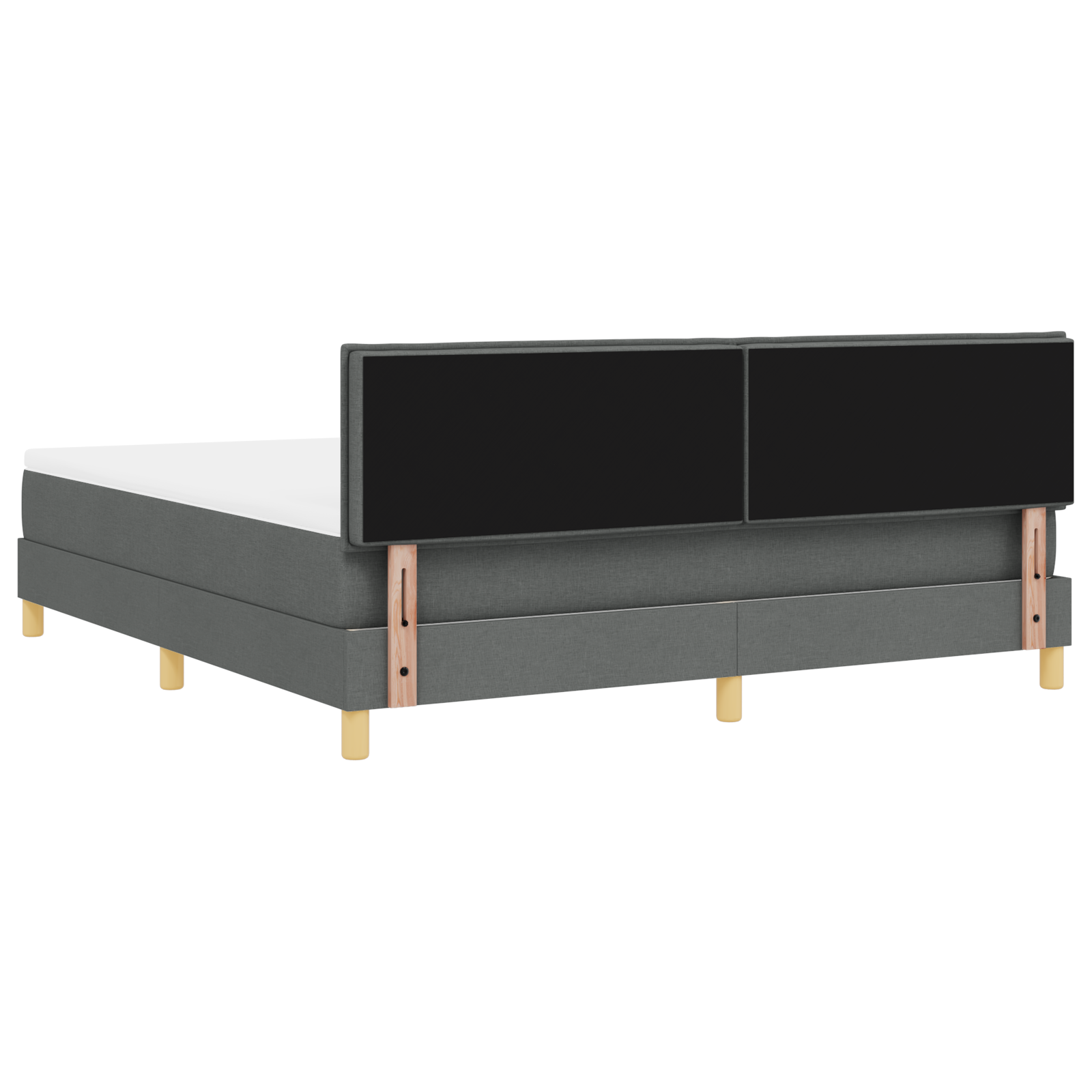 Letto con Box Spring e Materasso Grigio Scuro 180x200 cm Tessuto